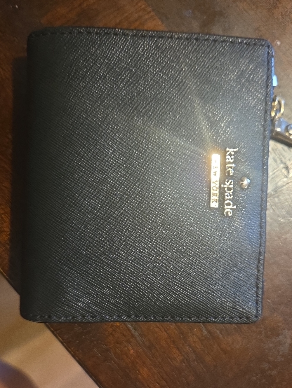 kate spade Black Saffiano Leather Bifold Card Holder